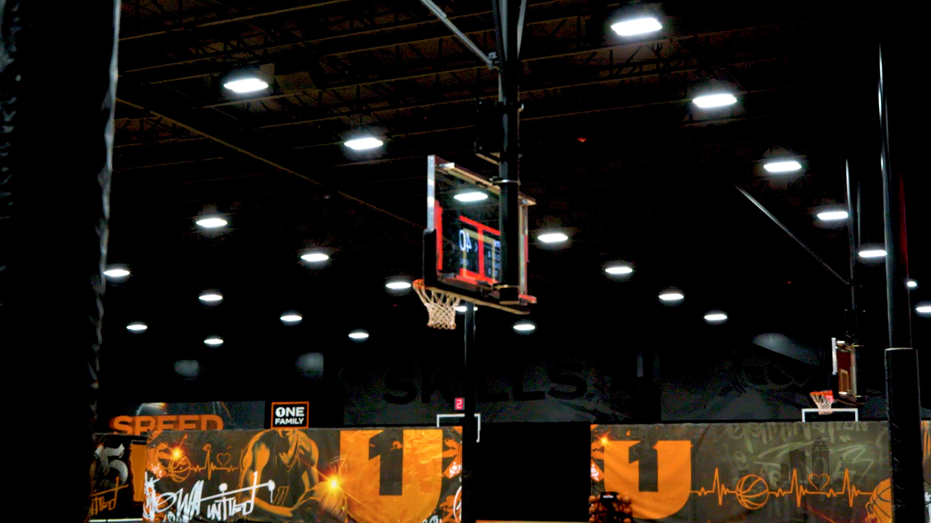 Iowa United basketball courts ceiling