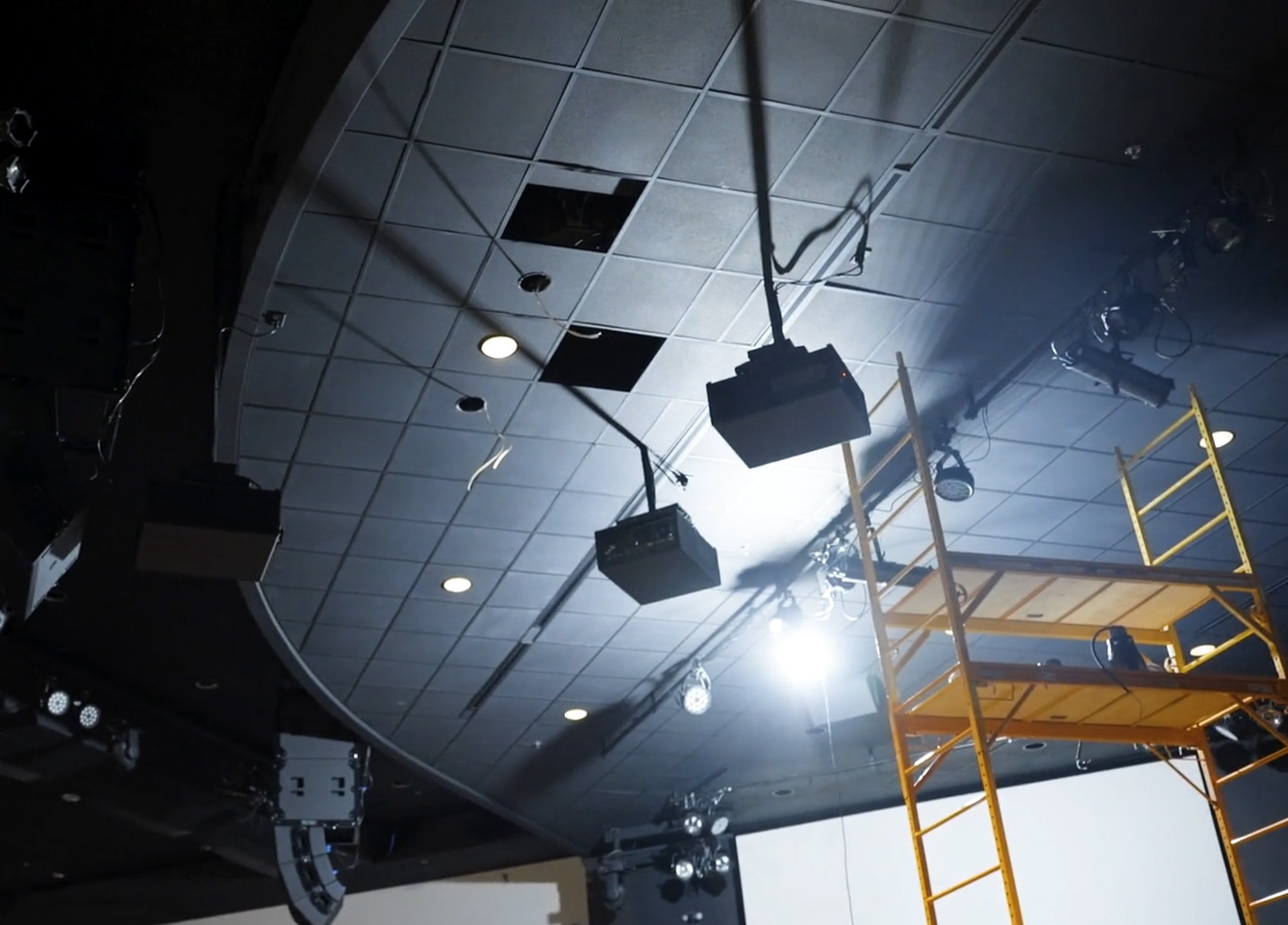 The ceiling light fixture at Grace Church